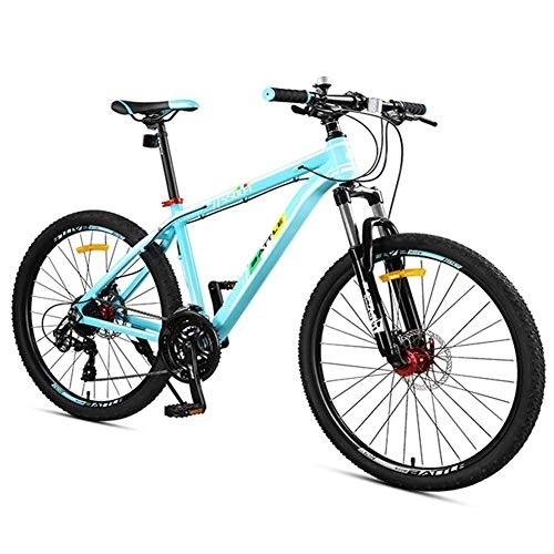 Vélos de montagnes : DJYD 27-Speed ​​Mountain Bikes, Suspension Avant Hardtail VTT, Adulte Femmes Hommes Tout Terrain vélo avec Double Disque de Frein, Rouge, 24 Pouces FDWFN (Color : Blue, Size : 26Inch)