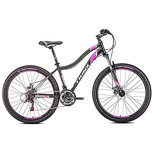 Vélos de montagnes : DJYD Femmes Mountain Bikes, 21 à Deux Vitesses Frein à Disque Mountain Trail Bike, Suspension Avant Hardtail VTT, Adulte Bicyclette, 24 Pouces Blanc FDWFN (Color : 26 inches Black)