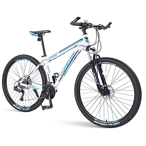 Vélos de montagnes : DJYD Mens Mountain Bikes, 33 Vitesse Hardtail VTT, Cadre Double Disque d'aluminium de Frein, Vélo de Montagne avec Suspension Avant, Vert, 29 Pouces FDWFN (Color : Blue, Size : 29 inch)