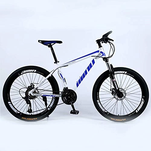 Vélos de montagnes : DOMDIL VTT Vélo de Montagne Country 27.5 inch, VTT Adulte, Vélo Semi-Rigide avec siège réglable, Cadre en Acier au Carbone épaissi, Blanc Bleu, Roue à Rayons, 21- décalage d'étape