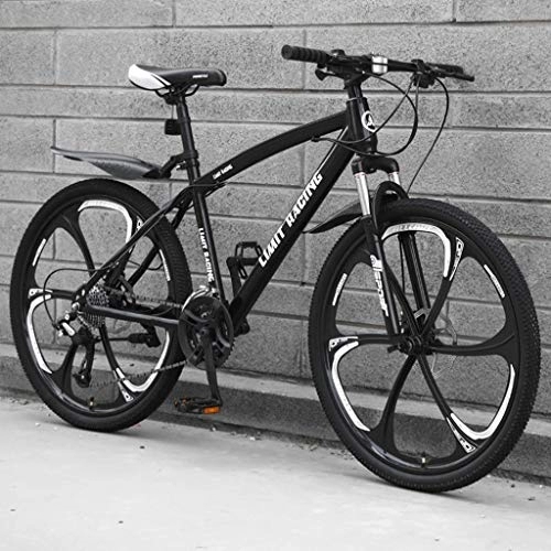 Vélos de montagnes : Dsrgwe VTT, 26” Mountain Bike, Cadre en Acier au Carbone Mountain Bicycles, Double Disque de Frein et de Suspension Avant (Color : E, Size : 21-Speed)
