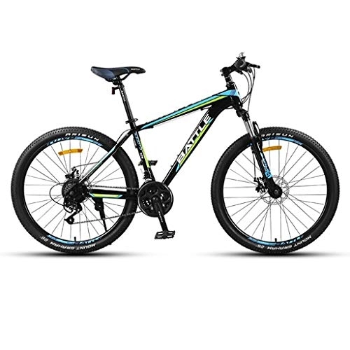 Vélos de montagnes : Dsrgwe VTT, 26” Mountain Bike, Cadre en Acier au Carbone Mountain Bicycles, Double Disque de Suspension et de freinage Avant, 24 Vitesses (Color : B)