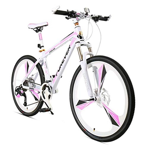 Vélos de montagnes : Dsrgwe VTT, 26” Mountain Bike, Cadre en Aluminium Semi-Rigide Vélos, avec Freins à Disque et Suspension Avant, 27 Vitesses (Color : B)