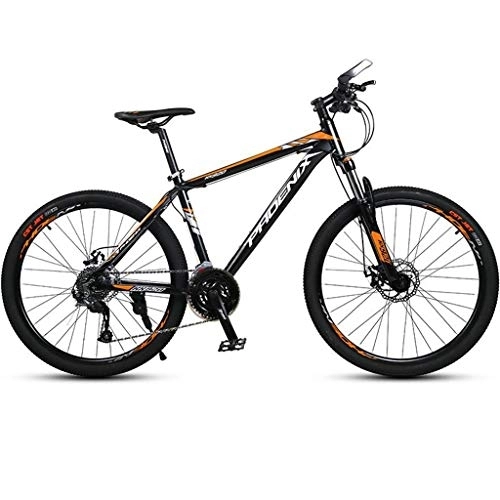 Vélos de montagnes : Dsrgwe VTT, 26" Mountain Bike, en Alliage d'aluminium léger Cadre de vélo, Double Frein à Disque et verrouillé Suspension Avant, 27 Vitesse (Color : Orange)