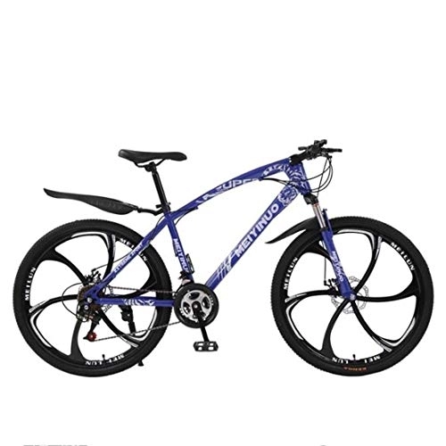 Vélos de montagnes : Dsrgwe VTT, 26" VTT, Vélos hardtails, Cadre en Acier au Carbone, Double Disque de Frein et de Suspension Avant (Color : Blue, Size : 21 Speed)