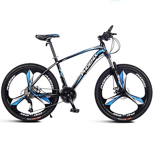 Vélos de montagnes : Dsrgwe VTT, 26" Vélos de Montagne Vélos, Cadre en Alliage d'aluminium léger, Double Disque de Frein et de Suspension Avant Verrouillage, 27 Vitesses (Color : Black+Blue)