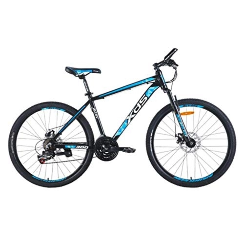 Vélos de montagnes : Dsrgwe VTT, 26inch VTT, Vélos Cadre en Alliage d'aluminium, Double Frein à Disque et Suspension Avant, 21 Vitesse (Color : Black+Blue)