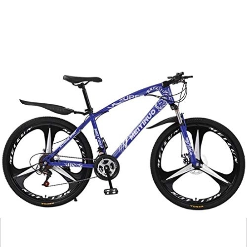 Vélos de montagnes : Dsrgwe VTT, Mountain Bike, Cadre en Acier au Carbone Vélos hardtails, Suspension Double Disque de Frein Avant et 26" Mag Wheel (Color : Blue, Size : 21 Speed)