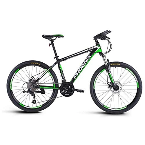 Vélos de montagnes : Dsrgwe VTT, Mountain Bike / Vélos, Cadre en Alliage d'aluminium, Suspension Avant et Double Disque de Frein, Roues 26 Pouces, 27 Vitesses (Color : Black+Green)