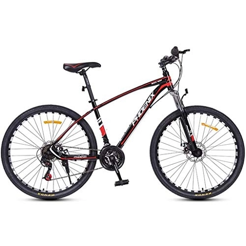 Vélos de montagnes : Dsrgwe VTT, VTT / Vélos, Cadre en Acier au Carbone, Suspension Double Frein à Disque et Avant et, 26inch / 27inch Roues à Rayons, 24 Vitesse (Color : Red, Size : 26inch)