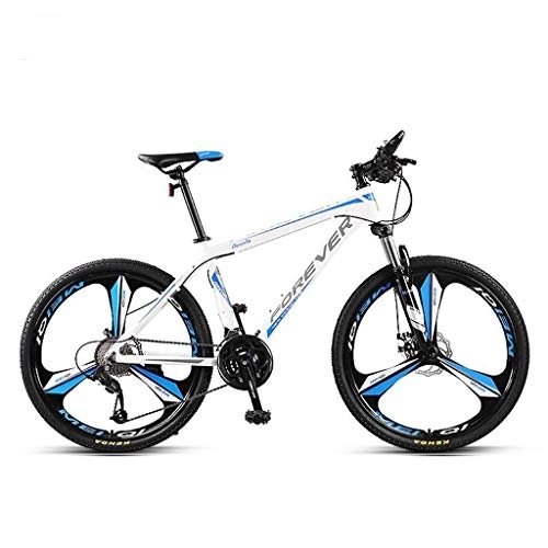 Vélos de montagnes : Dsrgwe VTT, VTT, Vélos Cadre en Alliage d'aluminium, Double Disque de Frein et Verrouillage de la Fourche Avant, 26 Pouces Roue, 27 Vitesse (Color : White)