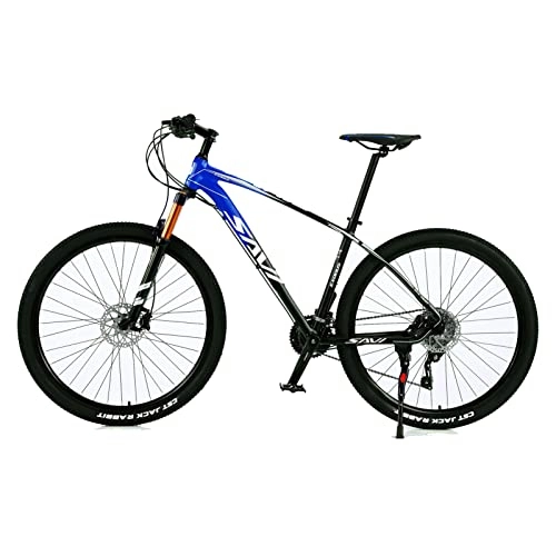 Vélos de montagnes : EASSEN Vélo de montagne de 73, 9 cm, cadre en alliage d'aluminium imitation carbone, avec choc à rebond d'air, double freins à disque mécaniques pour homme et femme, amateurs d'équitation, bleu foncé