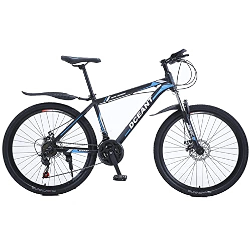 Vélos de montagnes : EASSEN Vélo de montagne pour adulte de 66 cm, cadre en alliage d'aluminium, double frein à disque mécanique, vélo de montagne à suspension, vélos d'extérieur pour amateurs de cyclisme MT, noir et bleu