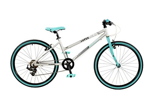 Vélos de montagnes : Falcon Girl Superlite Bike, Argent / Aqua, Taille 24