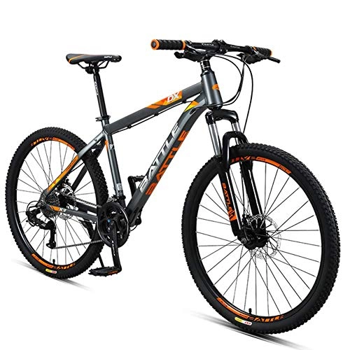 Vélos de montagnes : FANG 26 Pouces Vélo VTT, Garçon Fille 27 Vitesses Aluminium Cadre Vélo de Montagne, Frein à Double Disque Véhicule Tout Terrain, Gris