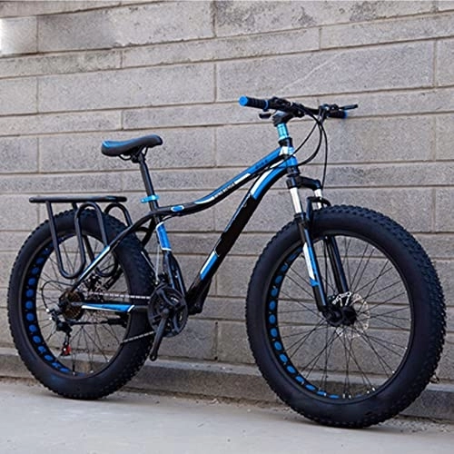Vélos de montagnes : FAXIOAWA 26 Pouces 4.0 Large et épais VTT Vitesse Variable Absorption des Chocs Neige vélo Plage Tout-Terrain Double Voiture (Bleu 21)