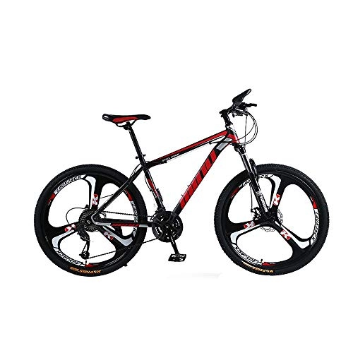 Vélos de montagnes : Fenfen-cz Vélo VTT 26 pouces Shimano 21 / 24 Vitesse de vélos à suspension complète (couleur : noir rouge, taille : 21 Speed)