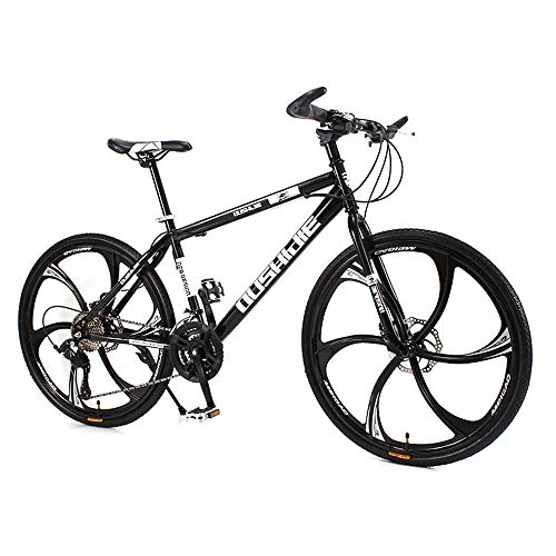 Vélos de montagnes : FLYFO Vélo de montagne pour adulte, vélo monocycle en acier au carbone, 26", amortisseur de chocs féminins et de vitesse variable 21 / 24 / 27 / 30 vitesses, noir, 27 speed