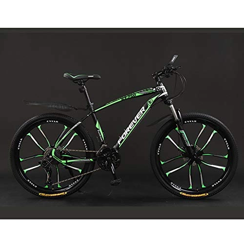 Vélos de montagnes : Freins Double Disque vlo en Aluminium VTT Adulte / 10 pneus Couteaux vlo Double Frein Disque Cadre en Aluminium Hommes / Femmes vlo Tout-Terrain de montagne-black-24speed_24inches