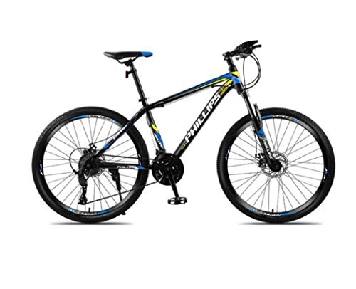 Vélos de montagnes : G.Z Type de chaîne Bicyclette en Alliage d'aluminium VTT Acier 26 Pouces vélos 24 Vitesses à Double Frein à Disque, Black Blue