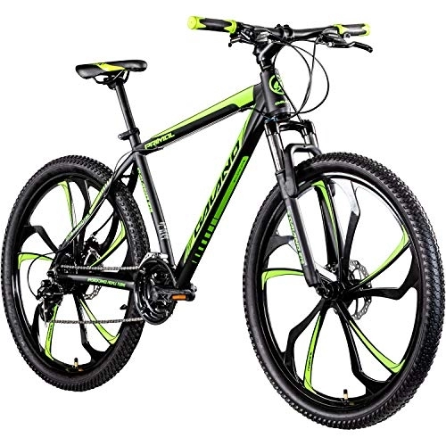 Vélos de montagnes : Galano 650B VTT Hardtail 27, 5" Primal Vélo VTT VTT (noir / vert, 48 cm)