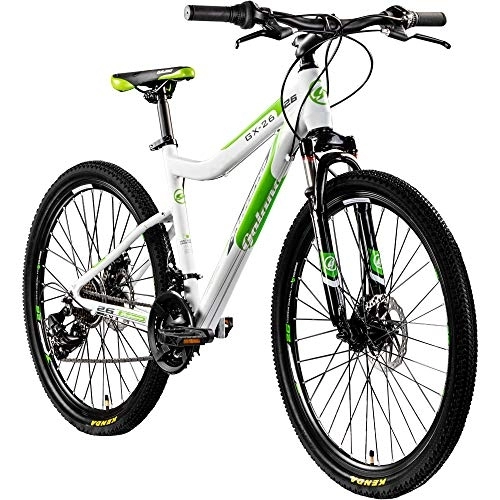 Vélos de montagnes : Galano GX-26 Vélo de montagne pour femme / garçon 26" Hardtail VTT (blanc / vert, 44 cm)
