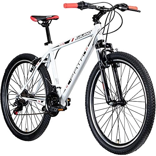 Vélos de montagnes : Galano VTT Hardtail 26" Path VTT 21 vitesses (blanc / noir, 46 cm)