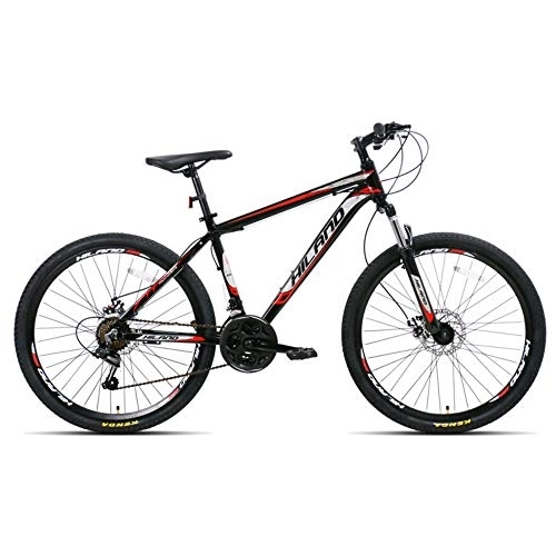Vélos de montagnes : Generic Brands Vélo de montagne à double frein à disque 26 cm 21 vitesses en alliage d'aluminium (roue à rayons noirs)
