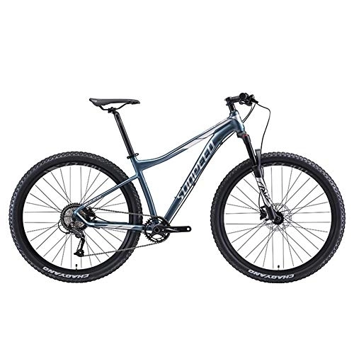 Vélos de montagnes : GJZM Mountain Bike 9 Vitesses VTT, Cadre en Aluminium pour Hommes avec Suspension Avant, vélo de Montagne Semi-Rigide Unisexe, vélo de Montagne Tout Terrain, Bleu, 27, 5 Pouces