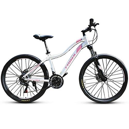 Vélos de montagnes : GJZM Mountain Bike Womens Mountain Bikes, 21-Speed ​​Dual Disc Brake Mountain Trail Bike, Suspension Avant Hardtail Mountain Bike, Adult Bicycle, 26 inches Pink