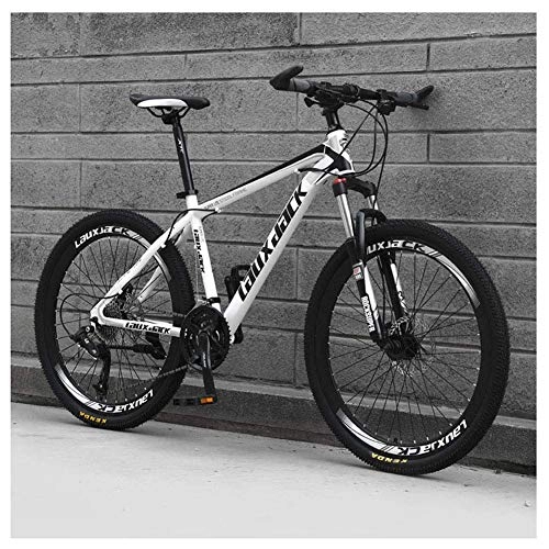 Vélos de montagnes : GUOCAO VTT pour adulte de 66 cm avec transmission à 27 vitesses et suspension avant en acier à haute teneur en carbone Blanc