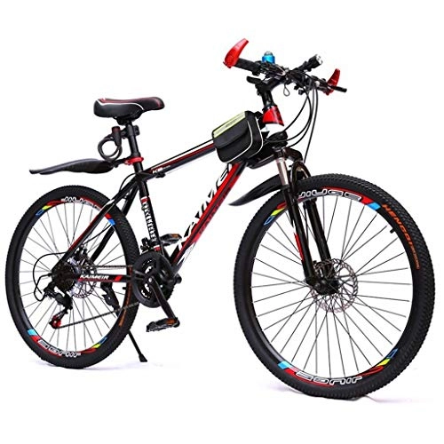Vélos de montagnes : GXQZCL-1 VTT, vlo Tout Terrain, 26" Vlos de Montagne, Montagne vlos avec Double Frein Disque et Suspension Avant, 21speeds, Cadre en Acier au Carbone MTB Bike (Color : C)