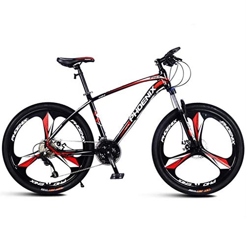 Vélos de montagnes : GXQZCL-1 VTT, vélo Tout Terrain, 26" Vélos de Montagne Vélos, Cadre en Alliage d'aluminium léger, Double Disque de Frein et de Suspension Avant Verrouillage, 27 Vitesses MTB Bike (Color : Black+Red)