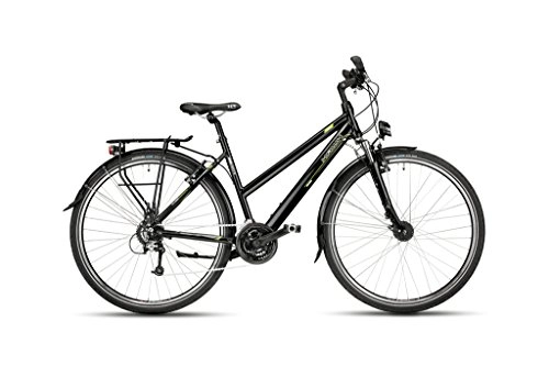 Vélos de montagnes : Hawk Bikes Green Trekking Lady Vélo pour femme Vélo de trekking pour femme Cadre en aluminium avec dérailleur Shimano 24 vitesses et dynamo moyeu, Adulte (unisexe), 16HGE0001, Noir , Taille cadre 44 cm