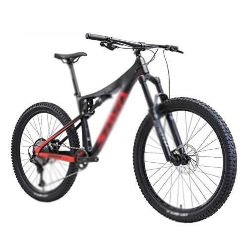 Vélos de montagnes : HESND zxc vélos pour adultes VTT cadre en carbone VTT avec double suspension queue souple VTT