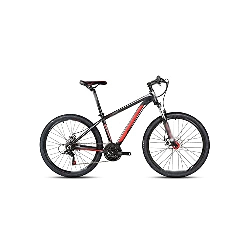 Vélos de montagnes : HESND zxc Vélos pour adultes, vélo de montagne 26 pouces 21 vitesses, freins à disque doubles, VTT, vélo d'étudiant (couleur : rouge)