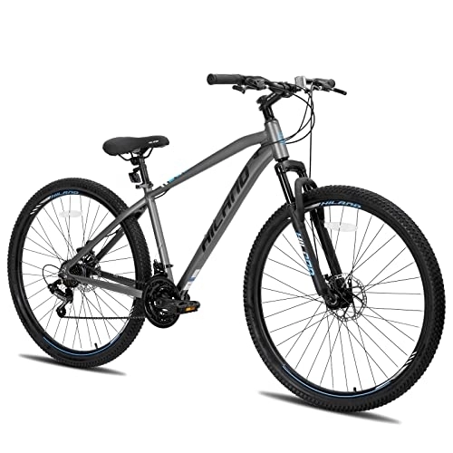 Vélos de montagnes : HILAND VTT Vélo Hardtail 29 Pouces 482 mm Gris pour Homme et Femme Vélo Shimano 21 Vitesses avec Cadre en Aluminium et Frein à Disque…