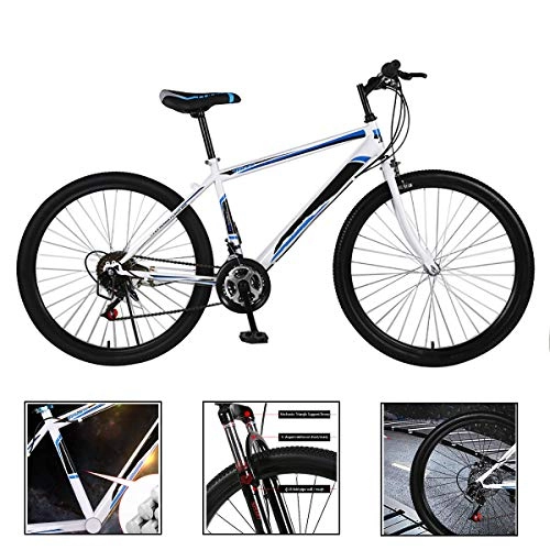 Vélos de montagnes : Hommes VTT, vélos Montagne suspe Hommes, antidérapante / Brise-Vent / Haut de Gamme / résistant à l'usure / Anti-Coup de Poignard à vélo, Blanc, 21 Speed 26 inch