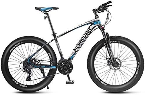 Vélos de montagnes : HongLianRiven BMX 26 Pouces Mountain Bikes, Montagne Fat Tire Frein Disque Trail vlo, VTT Hardtail 24 / 27 / 30 / 33 Vitesse, Cadre en Alliage d'aluminium 6-17 (Color : B, Size : 24 Speed)