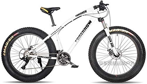 Vélos de montagnes : HongLianRiven BMX Mountain Bikes, 24 Pouces Fat Tire Hardtail Suspension VTT, Double Cadre et Fourche Suspension Tout Terrain VTT, 21 / 24 / 27speed 6-17 (Color : C, Size : 27 Speed)