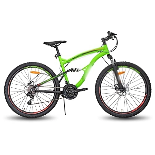 Vélos de montagnes : IEASEzxc Bicycle 26 inch Steel Frame MTB 21 Speed Mountain Bike Bicycle Double Disc Brake (Color : Green, Size : 26 inch)