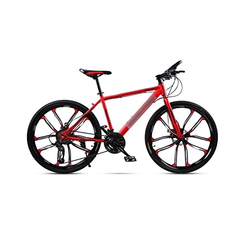 Vélos de montagnes : IEASEzxc Bicycle Mountain Bike Adult Men and Women Shock Absorber Single Wheel Speed Racing Disc Brake Off-Road Students (Color : Red)