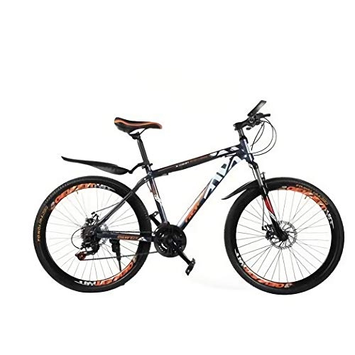 Vélos de montagnes : JESU Vélos de Montagne pour Adultes Mountain Trail Bike Bicyclettes en Acier à Haute teneur en Carbone Double Freins à Disque Vélo de Montagne, Darkblue, 24 inch