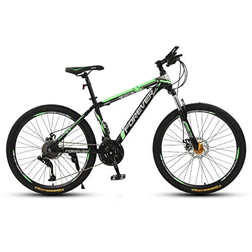 Vélos de montagnes : JESU Vélos de Montagne, vélo de Montagne Tout-Terrain de 24 inch, vélos de vélo VTT Tout Suspendu en Acier à Haute teneur en Carbone, Freins à Disque à Double Roue, Blackgreen, 30Speed