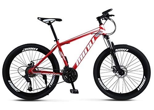 Vélos de montagnes : JFSKD Vélo de Montagne à 21 24 27 30 Vitesses Fourche à Suspension en Alliage d'aluminium de 26 Pouces VTT Queue Dure de vélo Frein Double Disque, Red Spoke Wheel, 30