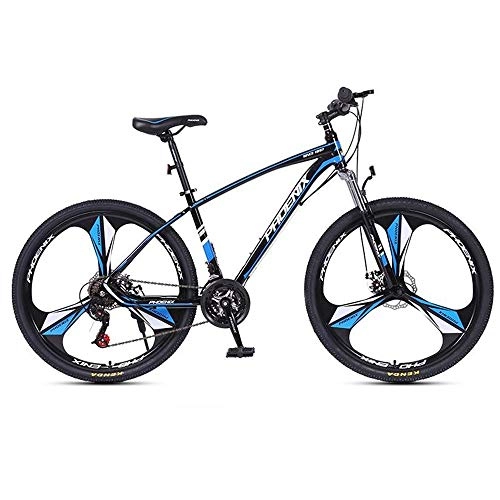 Vélos de montagnes : JLQWE Vélo VTT Mountain Bike, 26 Pouces Hommes / Femmes Vélos Roue, Cadre en Acier Au Carbone, 24 Vitesse, Double Disque Et Frein Suspension Avant (Color : Blue)