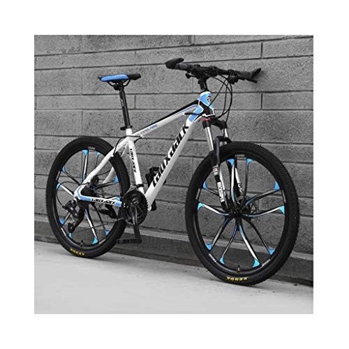 Vélos de montagnes : JXXU VTT 26 pouces 21 vitesses pour adulte - Vélo d'extérieur - Double frein à disque - Selle réglable - Cadre en acier à haute teneur en carbone, a