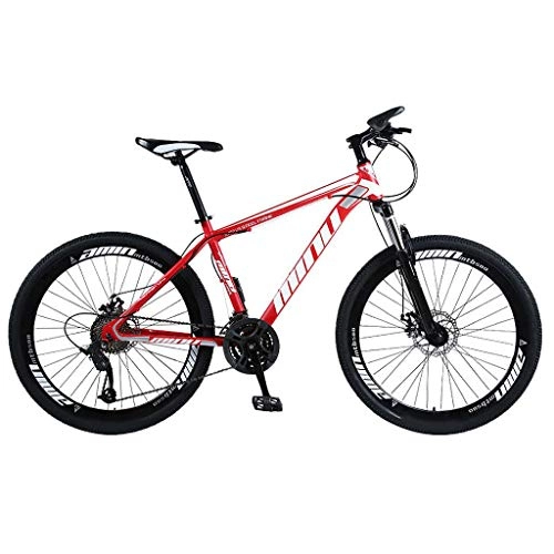 Vélos de montagnes : kashyk Vélo VTT 26" en acier au carbone Convient aux garçons / hommes de 1, 60 m à 1, 85 m Freins à disque à l'avant et à l'arrière 21 vitesses Suspension complète, ABS, rouge, taille unique