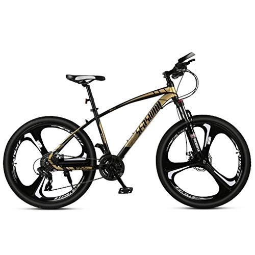 Vélos de montagnes : Kays VTT Vélo de Montagne Mountain Bike, 26 « » Pouces Femmes / Hommes VTT Lightweight Vélos 21 / 24 / 27 / 30 Speeds Cadre en Acier Au Carbone Suspension Avant (Color : Gold, Size : 24speed)