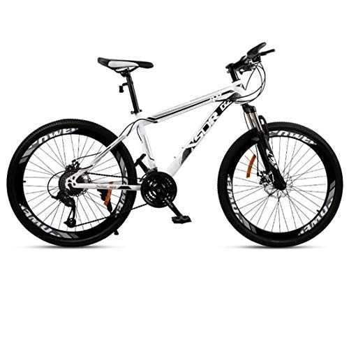 Vélos de montagnes : Kays VTT Vélo de Montagne Mountain Bike, Cadre en Acier Au Carbone 26” Mountain Bicycles, Double Frein À Disque Et Fourche Avant 21 / 24 / 27 Vitesses (Color : Black, Size : 21-Speed)
